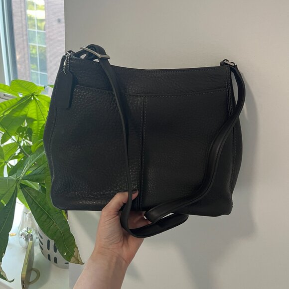 Coach Dark Brown Pebbled Leather Crossbody Bag - Picture 4 of 8